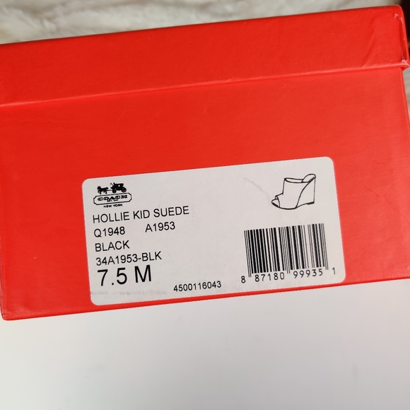 Coach Hollie Suede Slip On Open Toe Wedge Mule - Picture 11 of 12